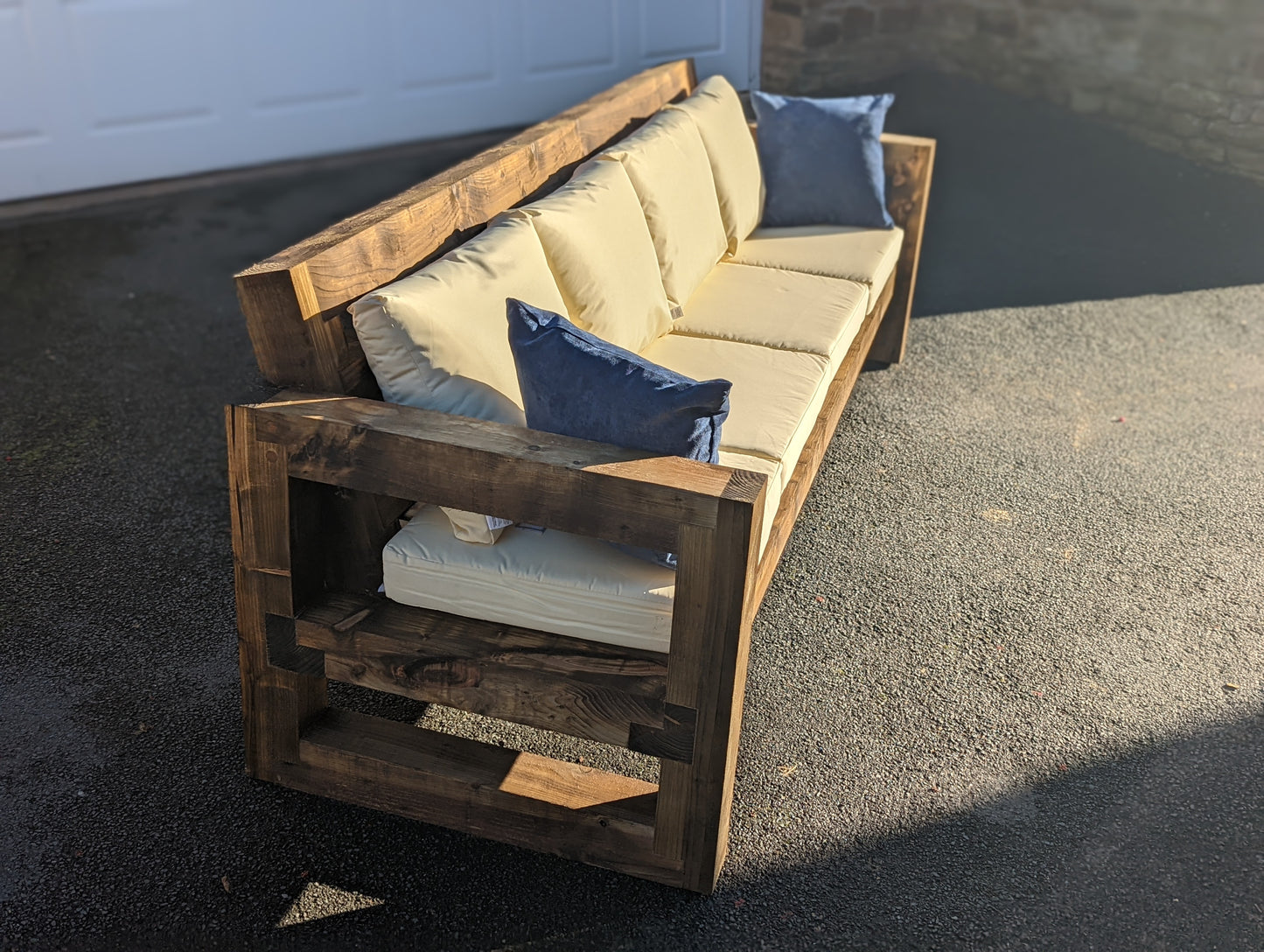 Solid Wood Garden Sofa 4 seat