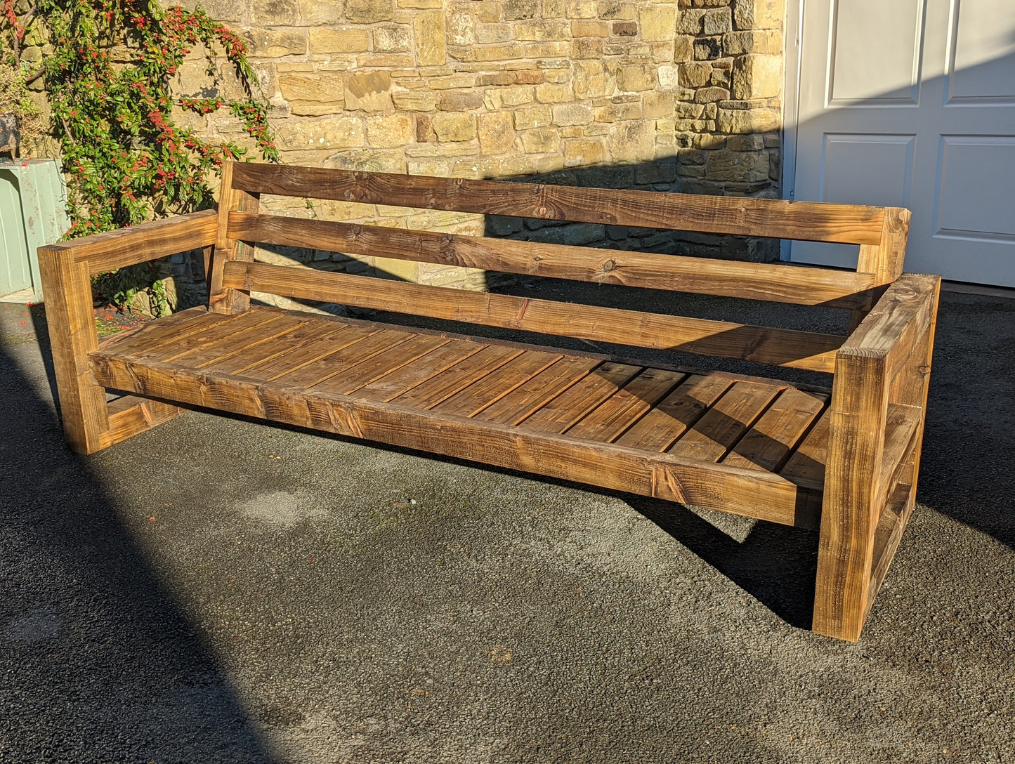 Solid Wood Garden Sofa 4 seat