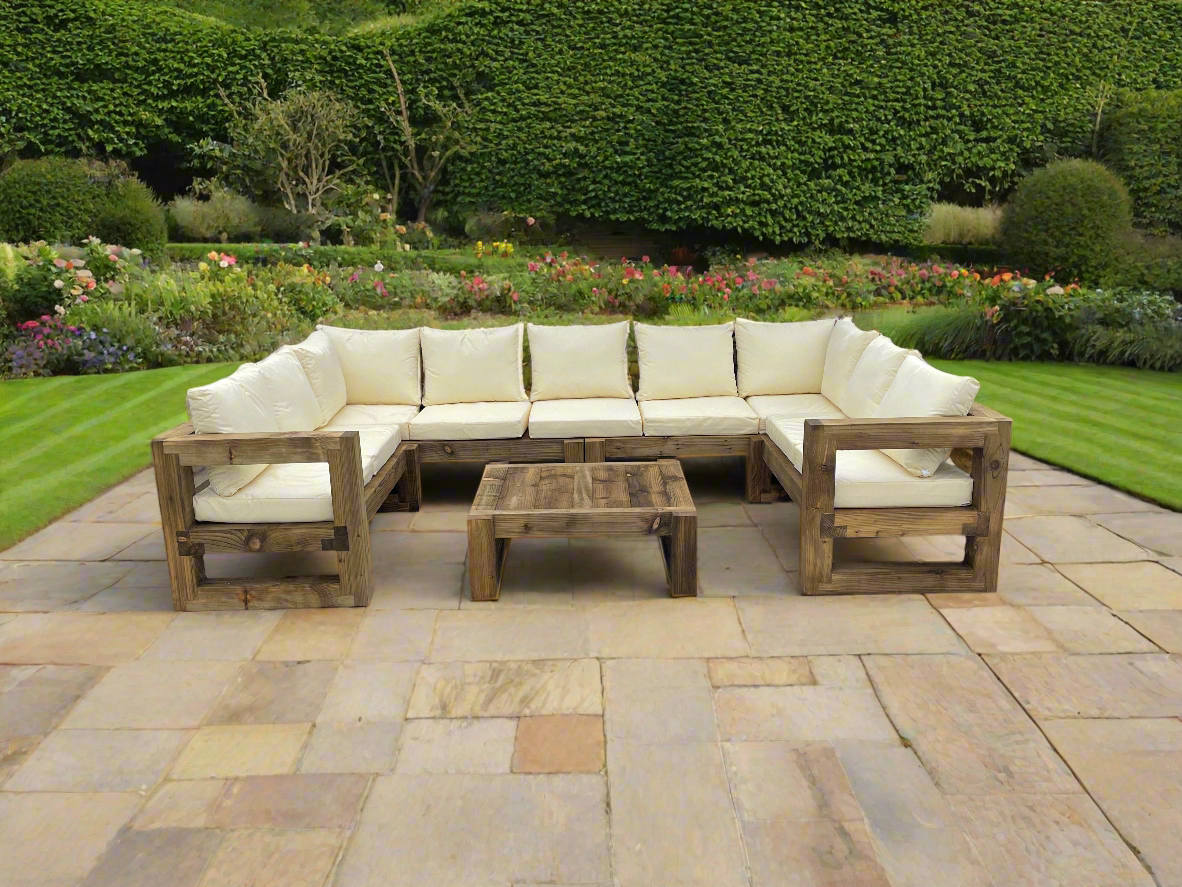 Solid Wood Garden Sofa Patio set Extra Large - Main Image