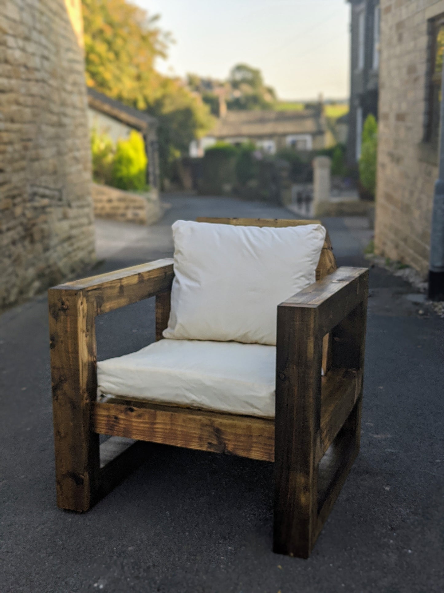 Solid Wood Garden Chair/Lounger Single set