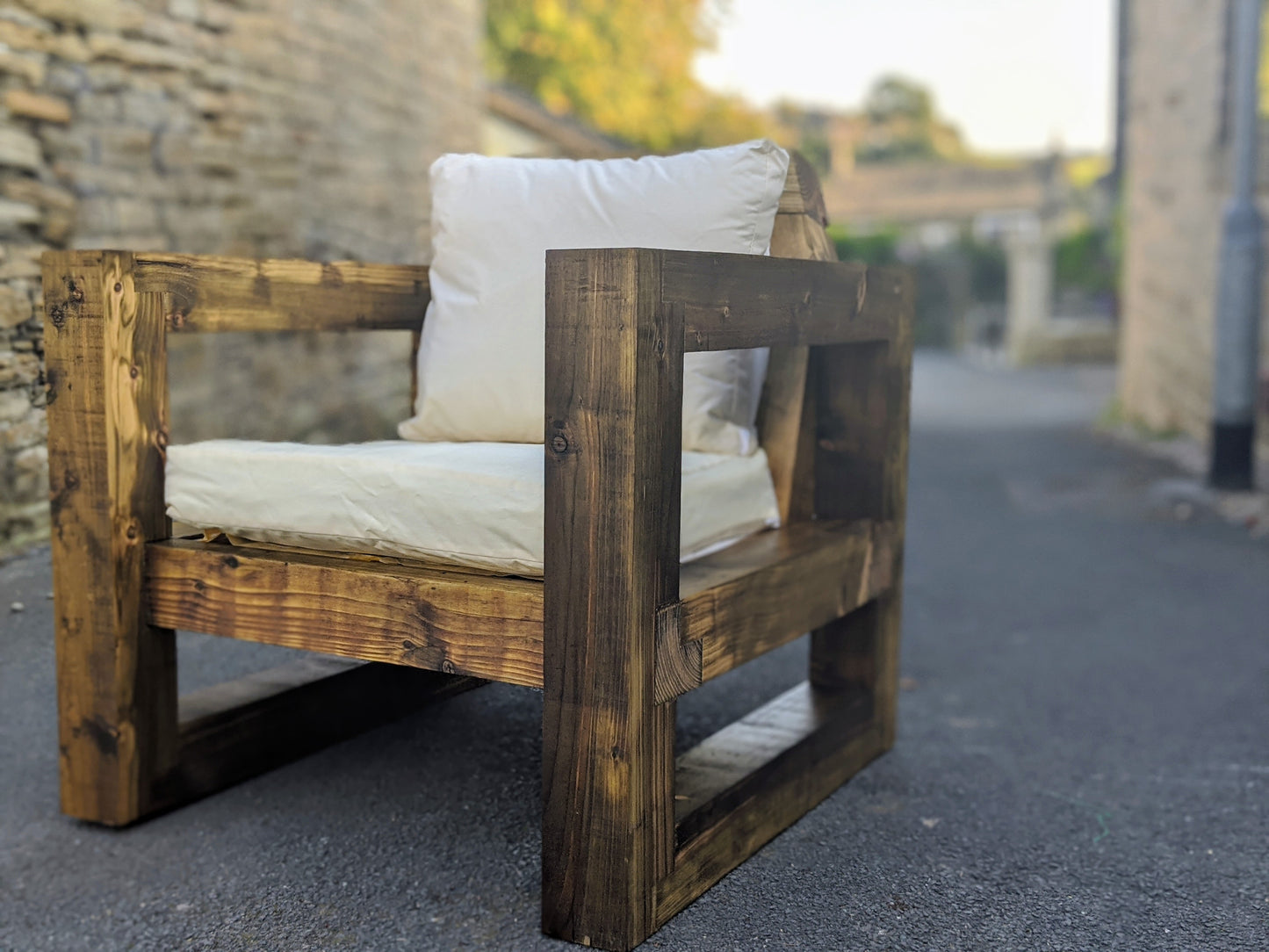Solid Wood Garden Chair/Lounger Half set