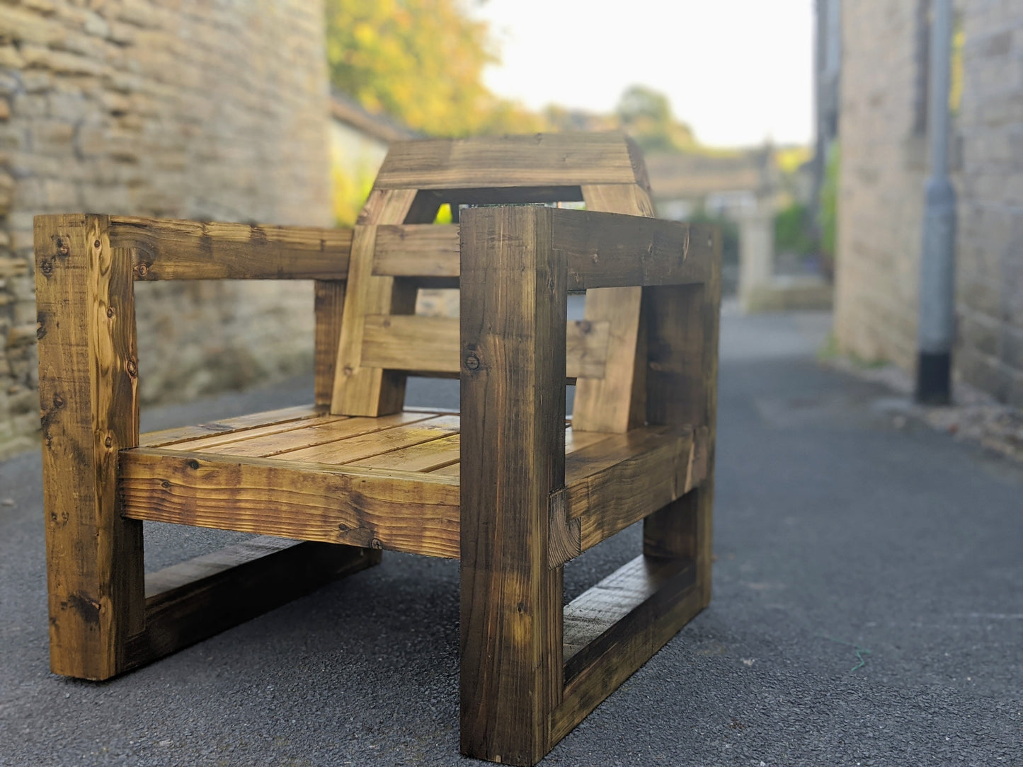 Solid Wood Garden Chair/Lounger Half set
