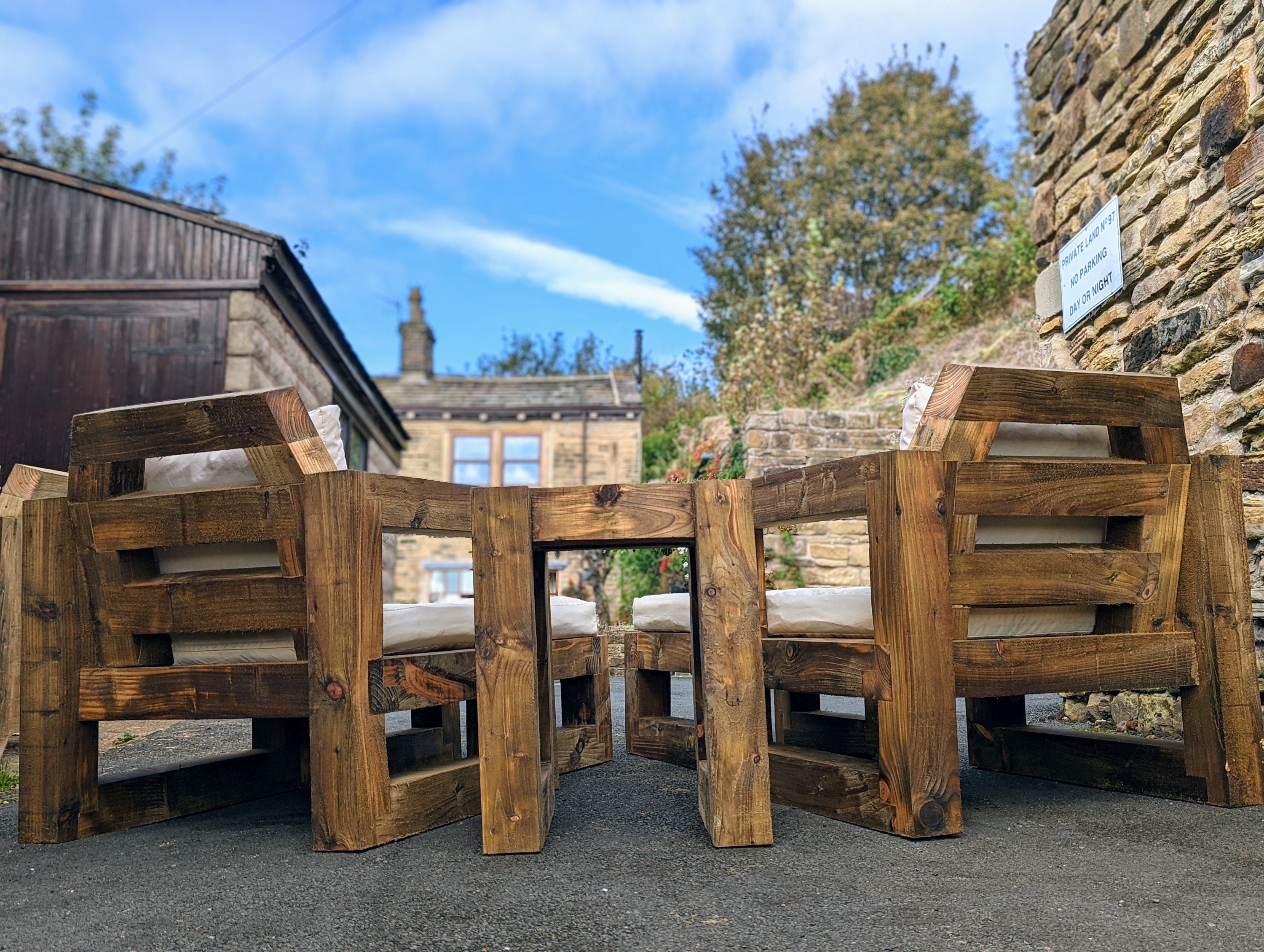 Rustic wooden garden chairs new arrivals